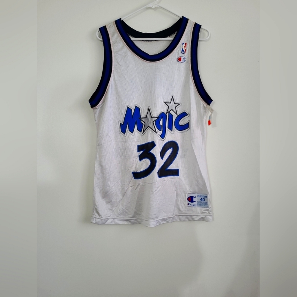 Vintage New W/ Tags Mens 40 Shaquille O'Neal Orlando Magic Champion White Jersey